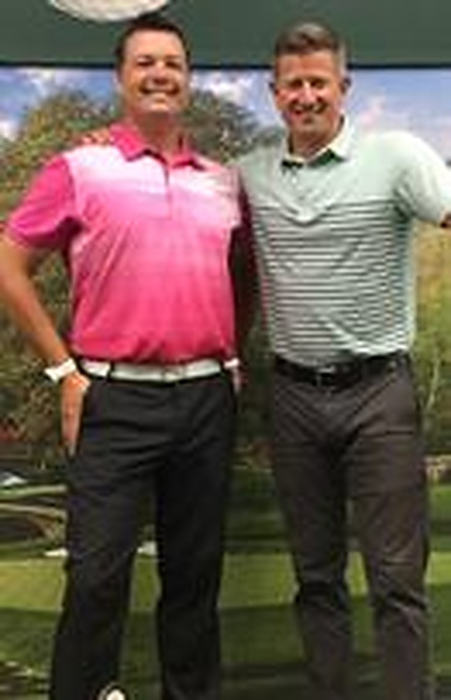 Dave Gedris with Golf Channel and Morning Drive's Matt Ginella at Oakmont Golf Center